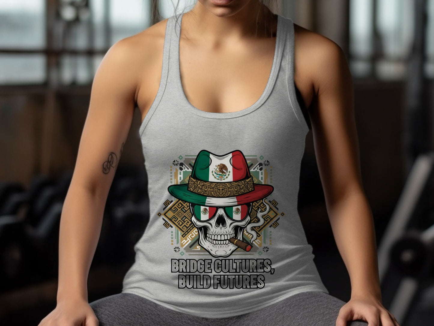 Bridge Cultures Build Futures Skull Graphic Tank Top