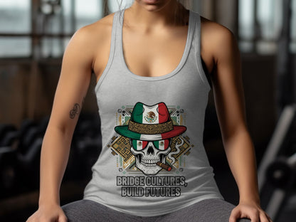 Bridge Cultures Build Futures Skull Graphic Tank Top