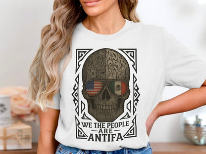 We The People Are Antifa Graphic Skull Shirt