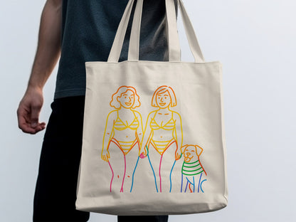 Colorful Artistic Tote Bag Featuring Fun Design product type