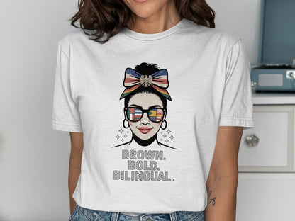 Brown Bold Bilingual Statement T-Shirt product type