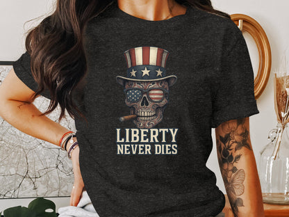 Liberty Never Dies Skull Graphic T-Shirt product