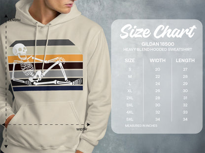 Relaxing Skeleton Graphic Heavy Blend Hooded Sweatshirt product type