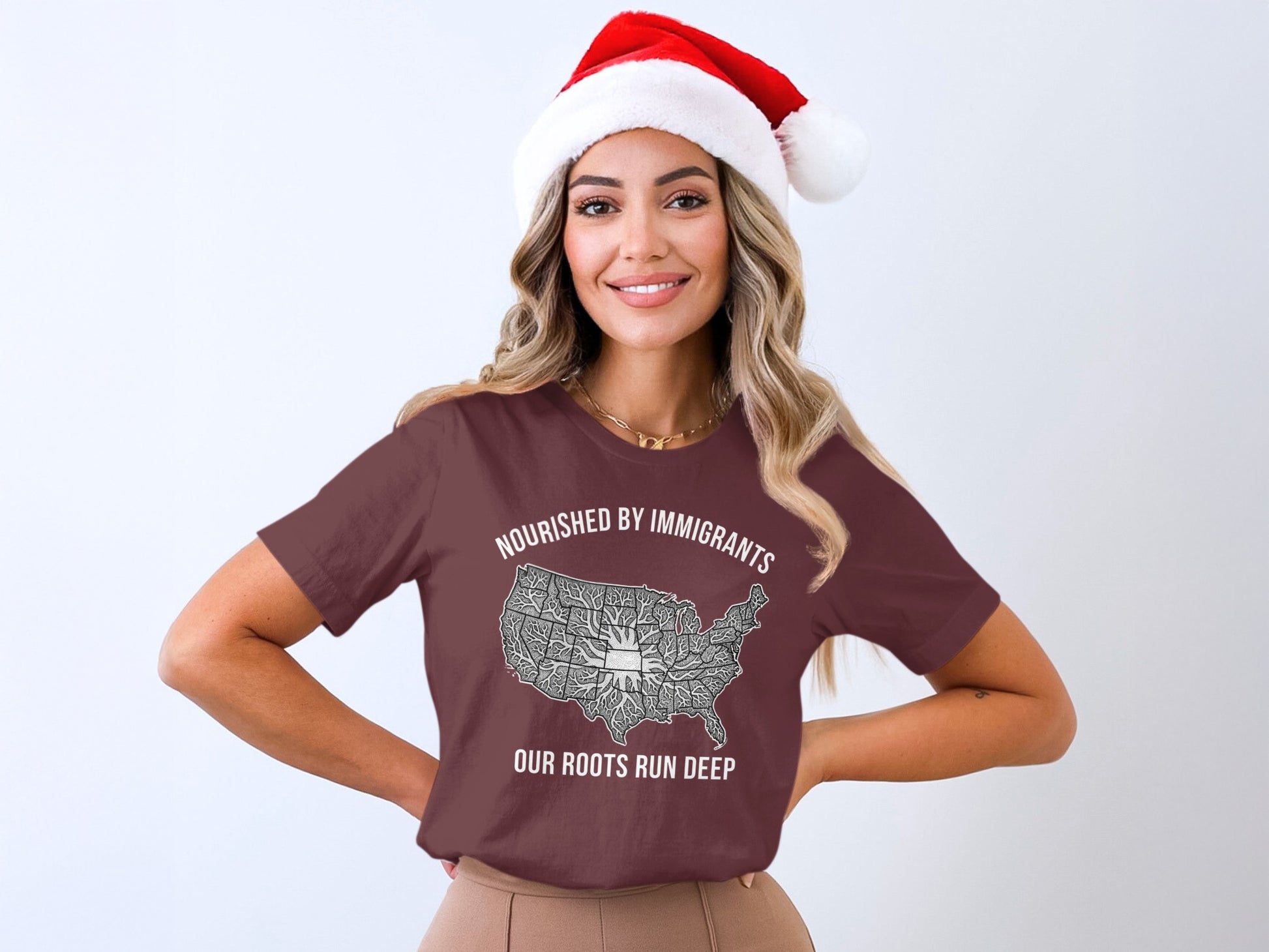 Nourished by Immigrants Our Roots Run Deep t-shirt