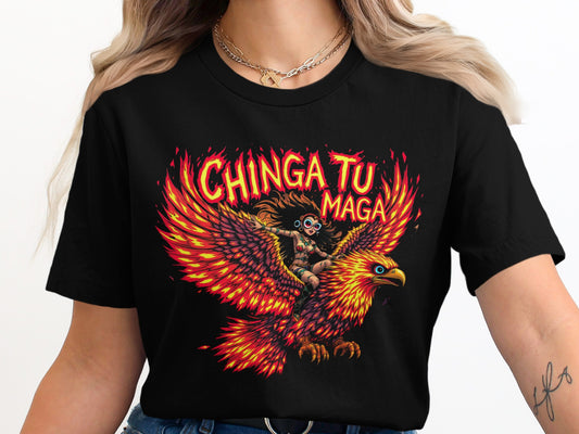 Bold Colorful Chinga Tu Maga Graphic Tee Shirt product