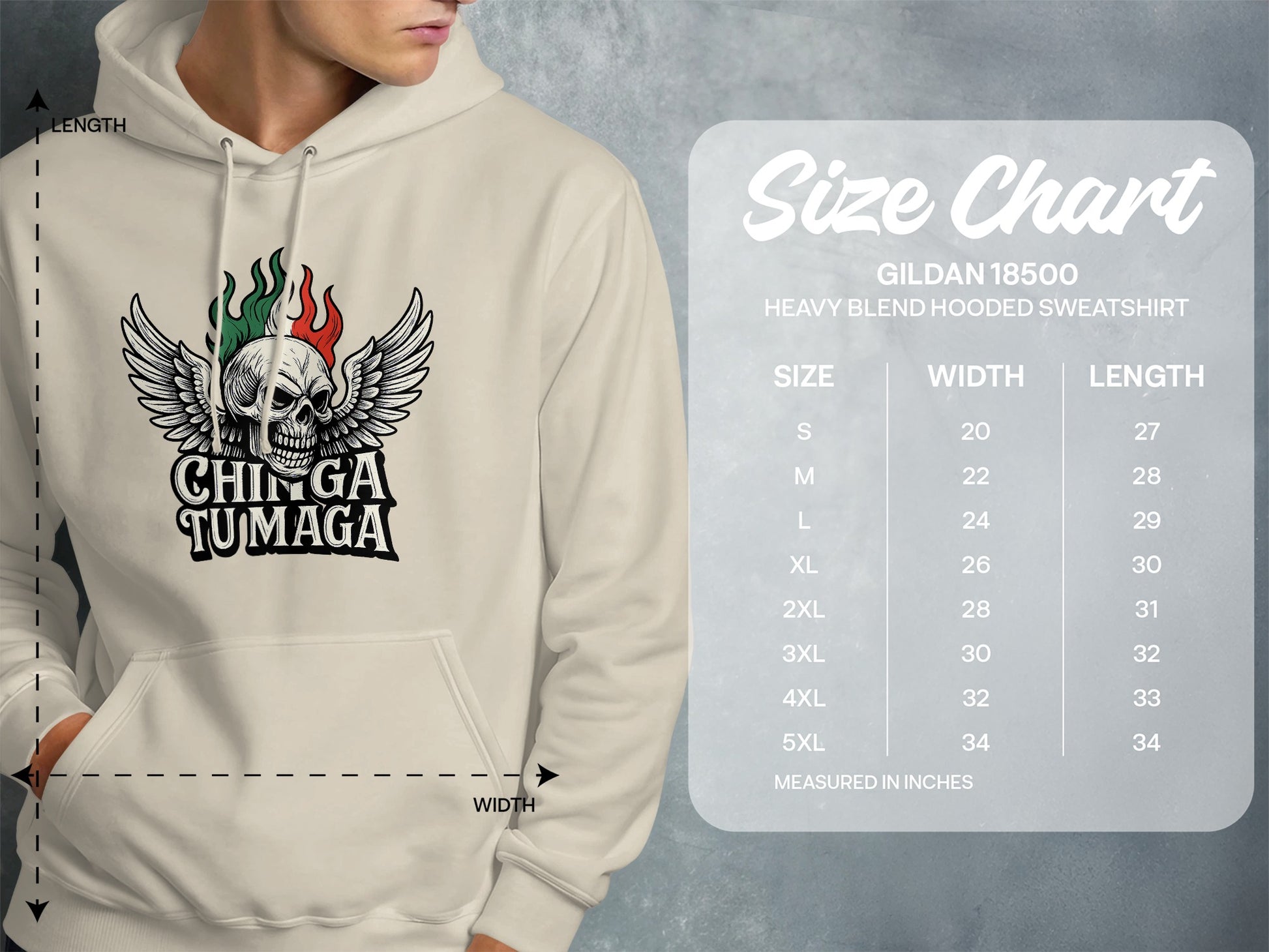 Skull Wing Graphic Hooded Sweatshirt product type
