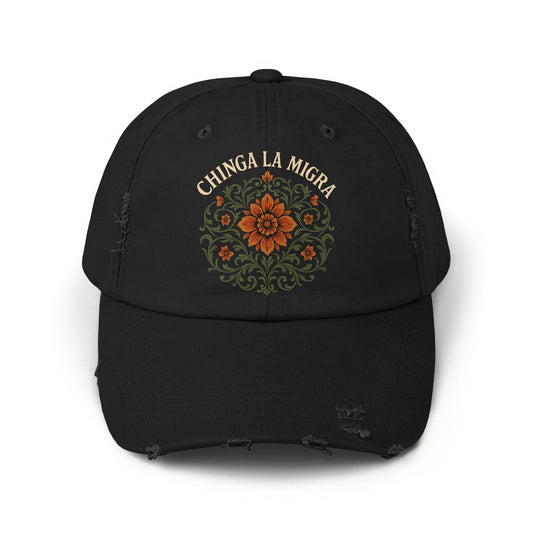 Floral Design Chinga La Migra Statement Cap product