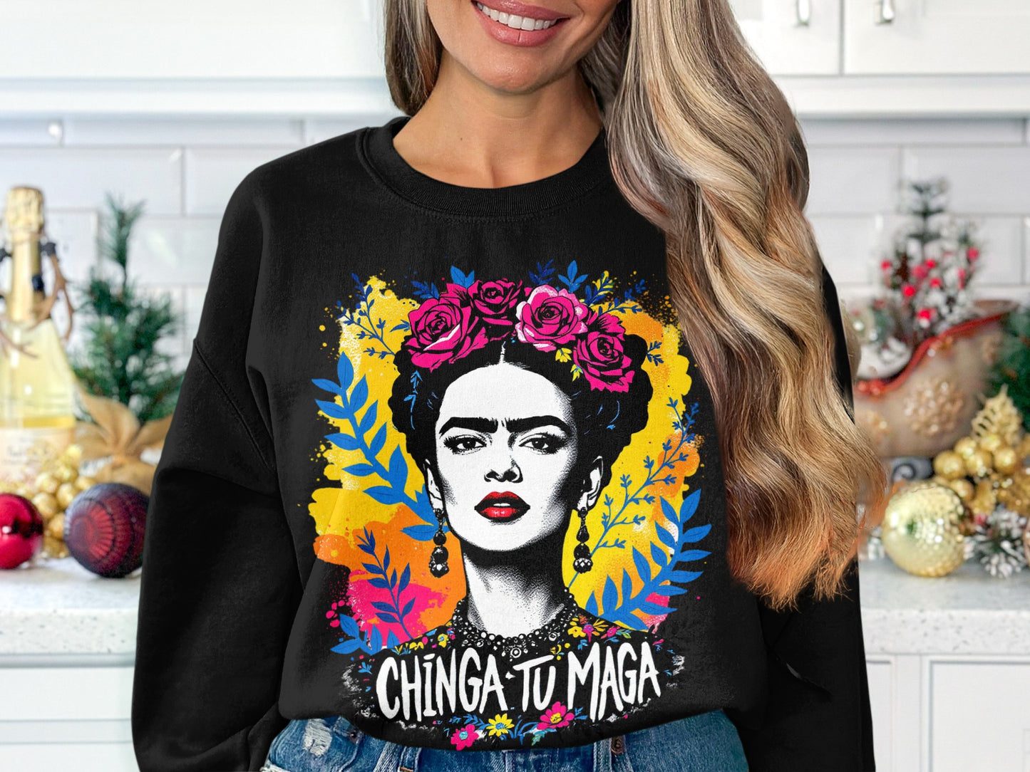 Colorful Floral Headpiece Graphic Sweatshirt product