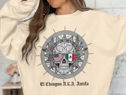 El Chingon A.K.A. Antifa Skull Design Crewneck