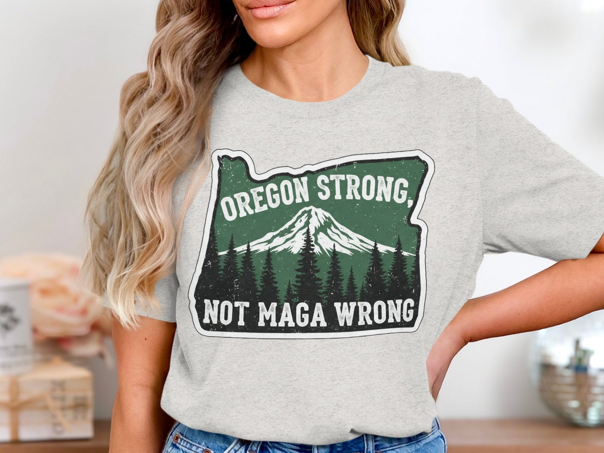 Oregon Strong Not Maga Wrong graphic t-shirt product