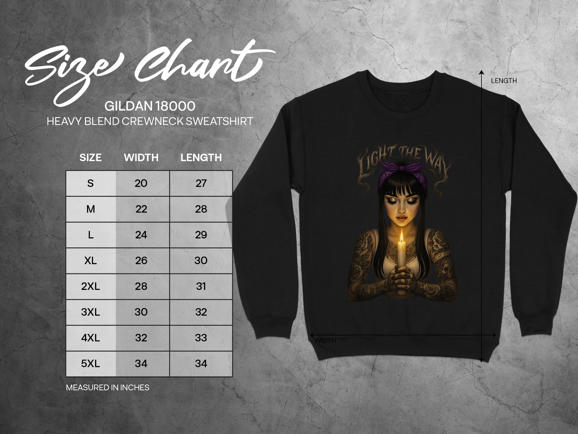 Light The Way Design Heavy Blend Crewneck Sweatshirt product