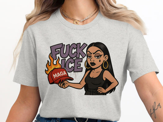 Fuck ICE MAGA Cartoon Character Graphic T-shirt product