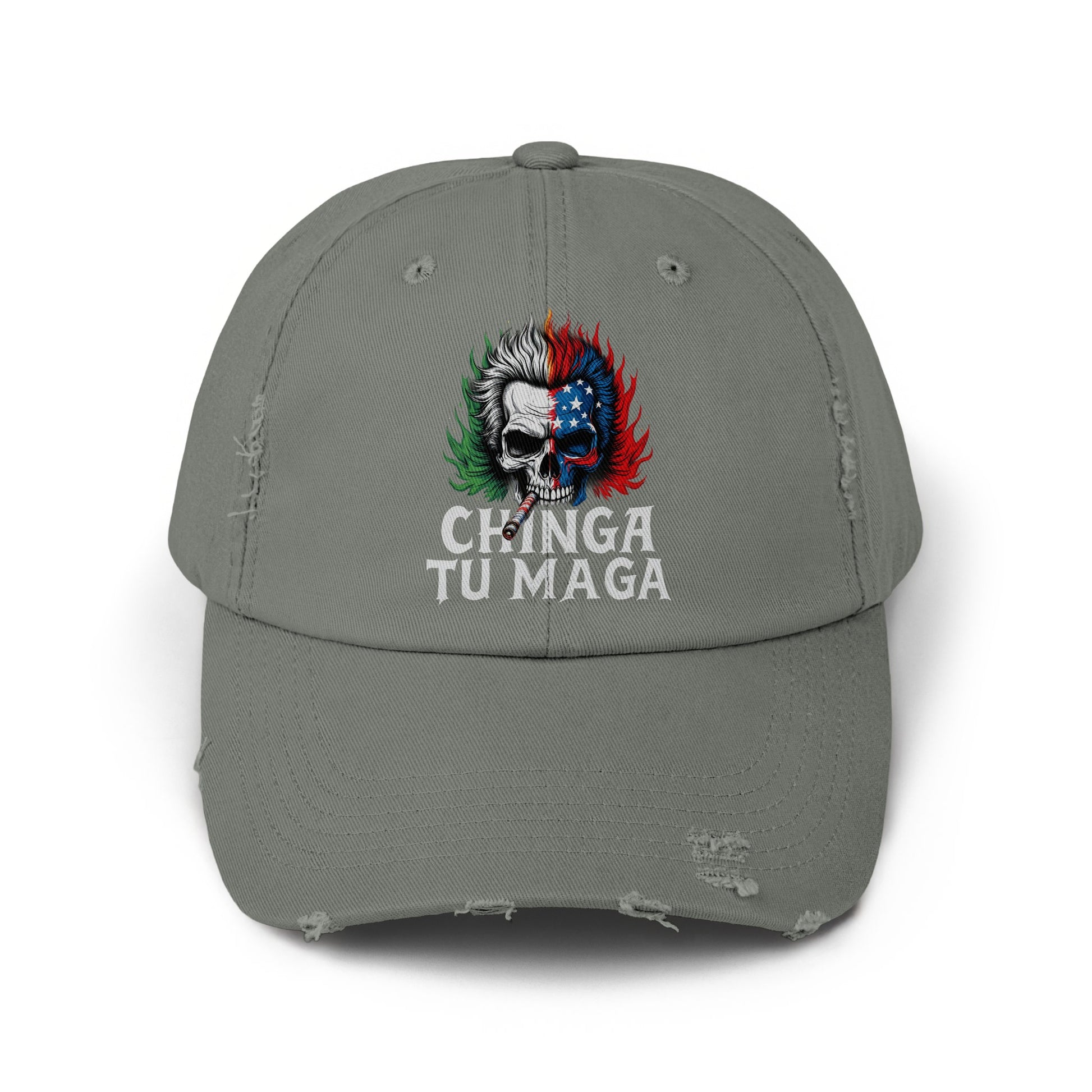 Skull with Chinga Tu Maga Embroidered Hat product type