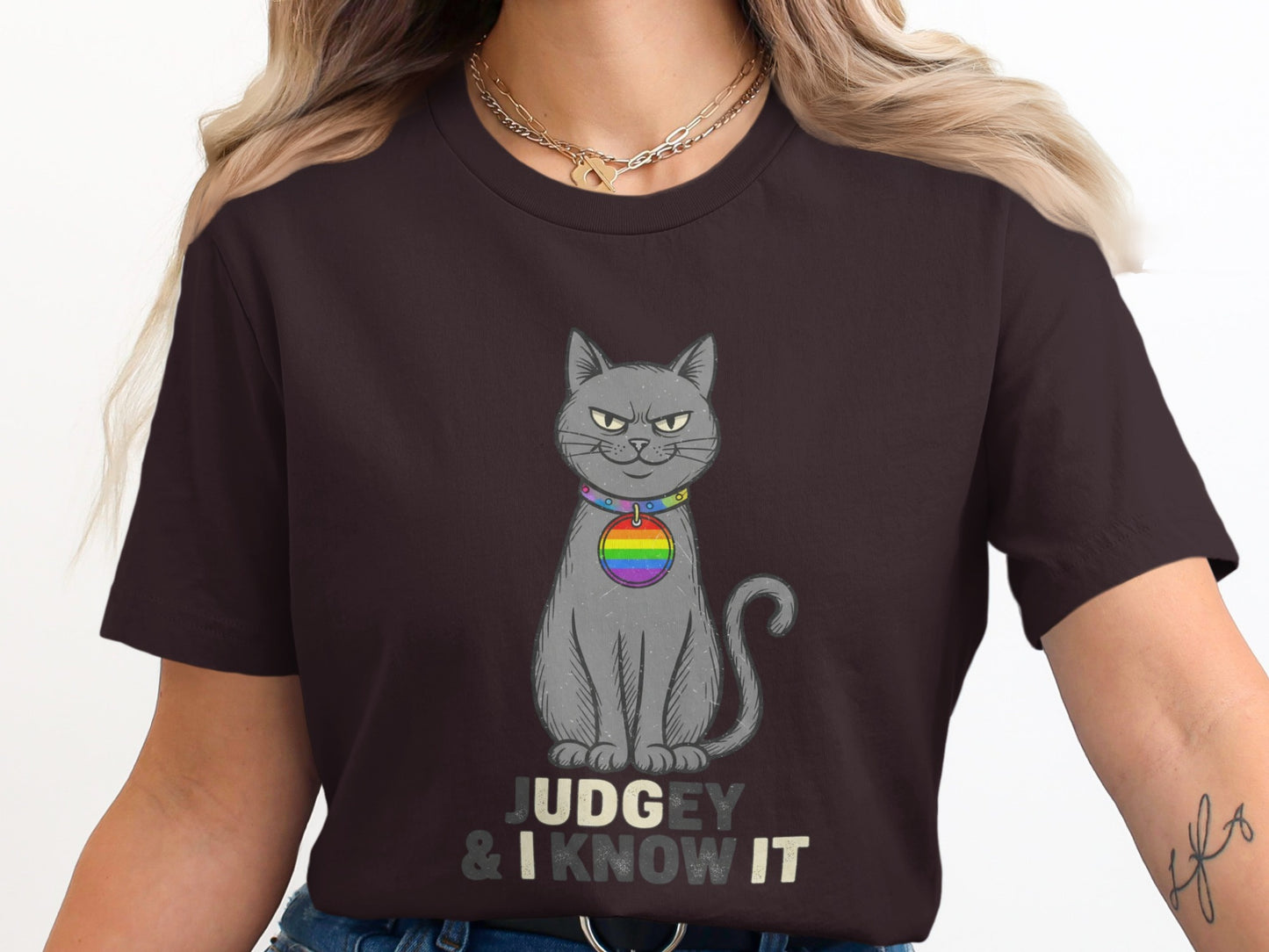Judgey & I Know It Cat Graphic T-Shirt product