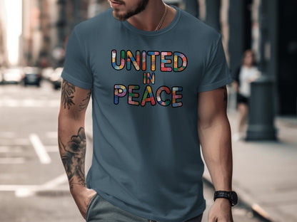 United in Peace Graphic T-shirt for Casual Wear