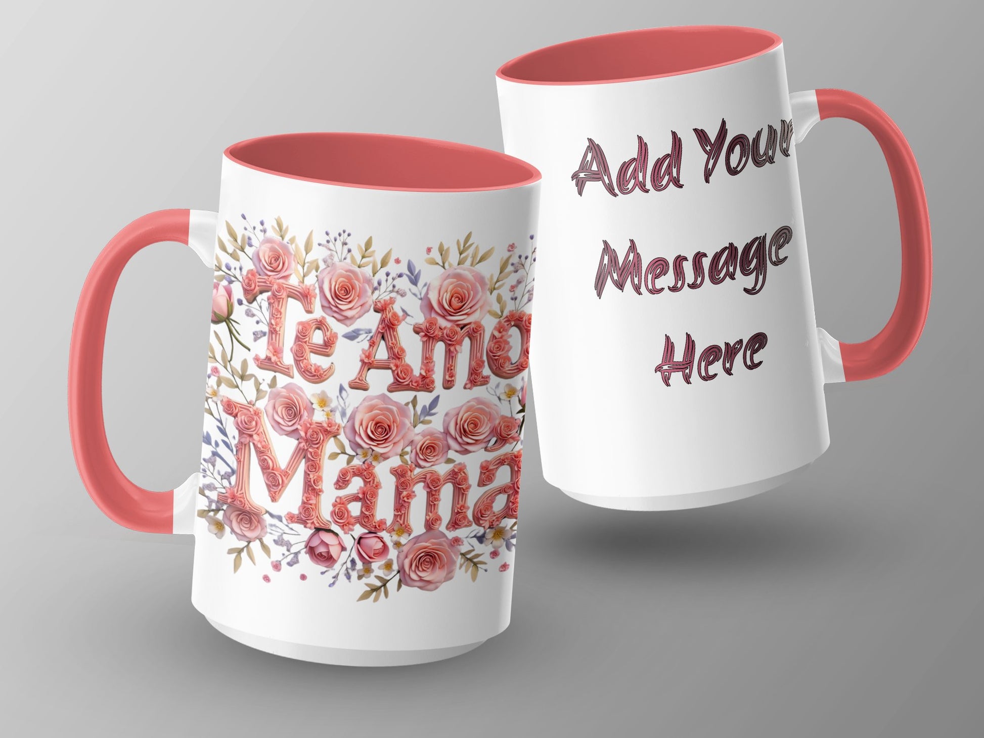 Te Amo Mama Customizable Pink Handle Mug product type