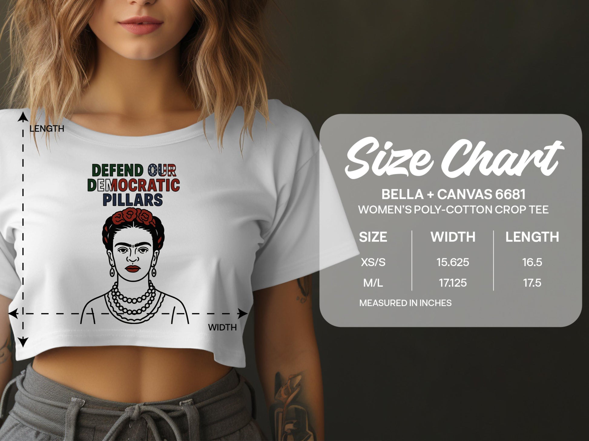 Defend Our Democratic Pillars Graphic Crop Tee product type