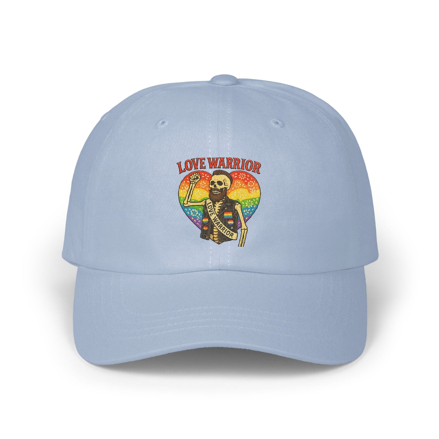 Love Warrior Skeleton Rainbow Embroidery Dad Cap product type