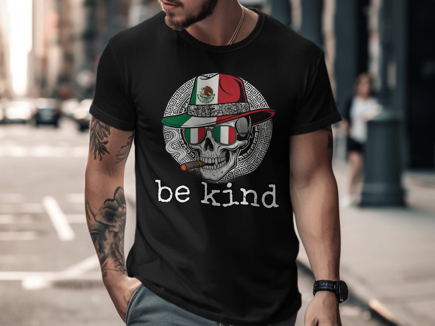 Mexican Skull Be Kind Graphic T-Shirt Product