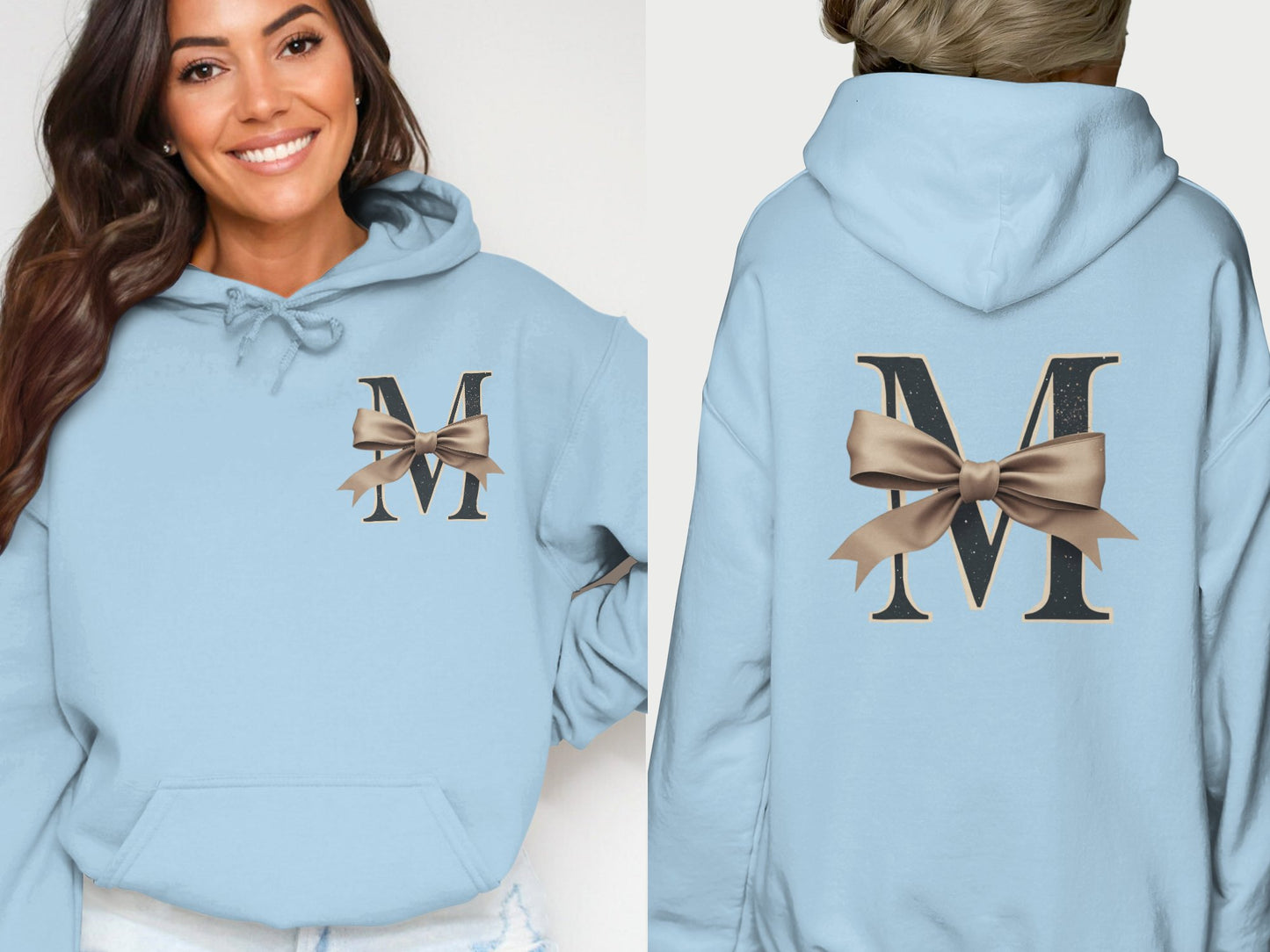 Monogrammed Hoodie with Elegant Bow Design product