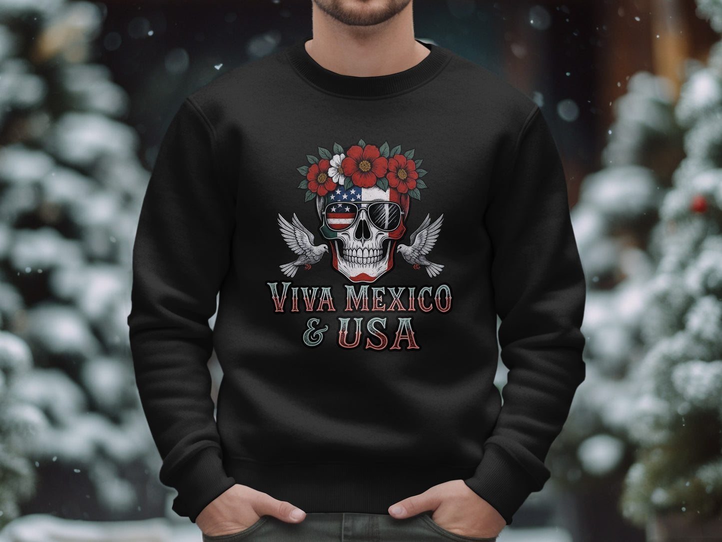 Viva Mexico USA Skull Design Sweatshirt product
