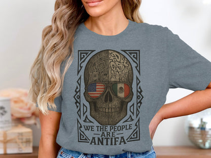 We The People Are Antifa Skull Graphic Tee
