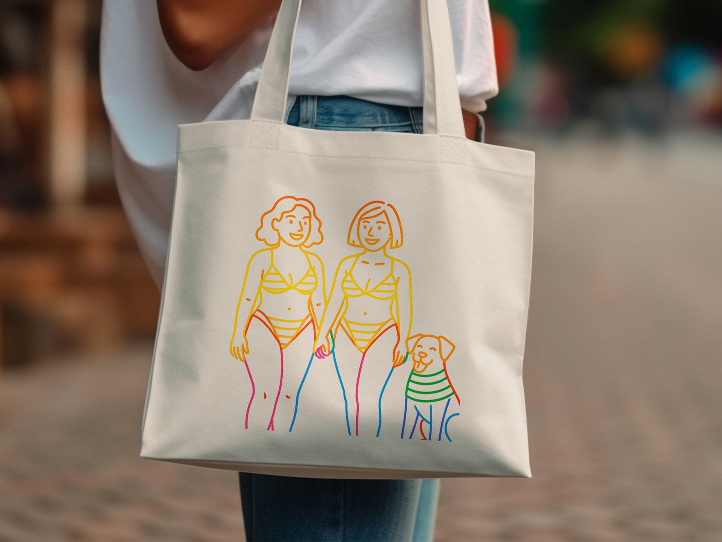 Beach Day Ladies and Dog Tote Bag product