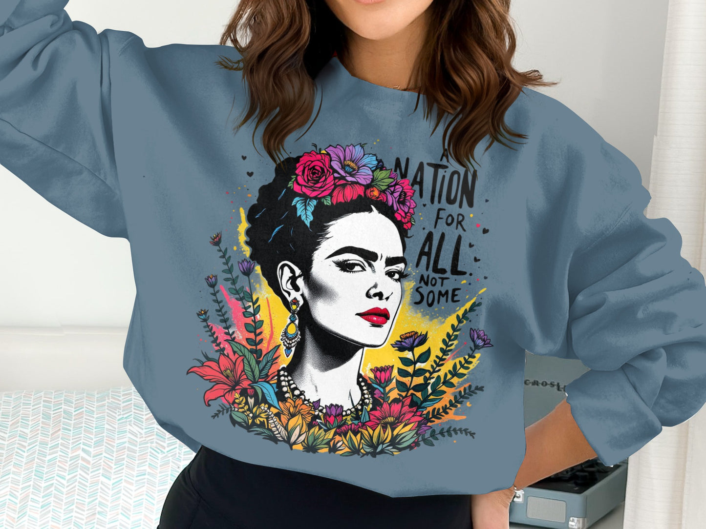 Nation For All Not Some Floral Graphic Sweatshirt