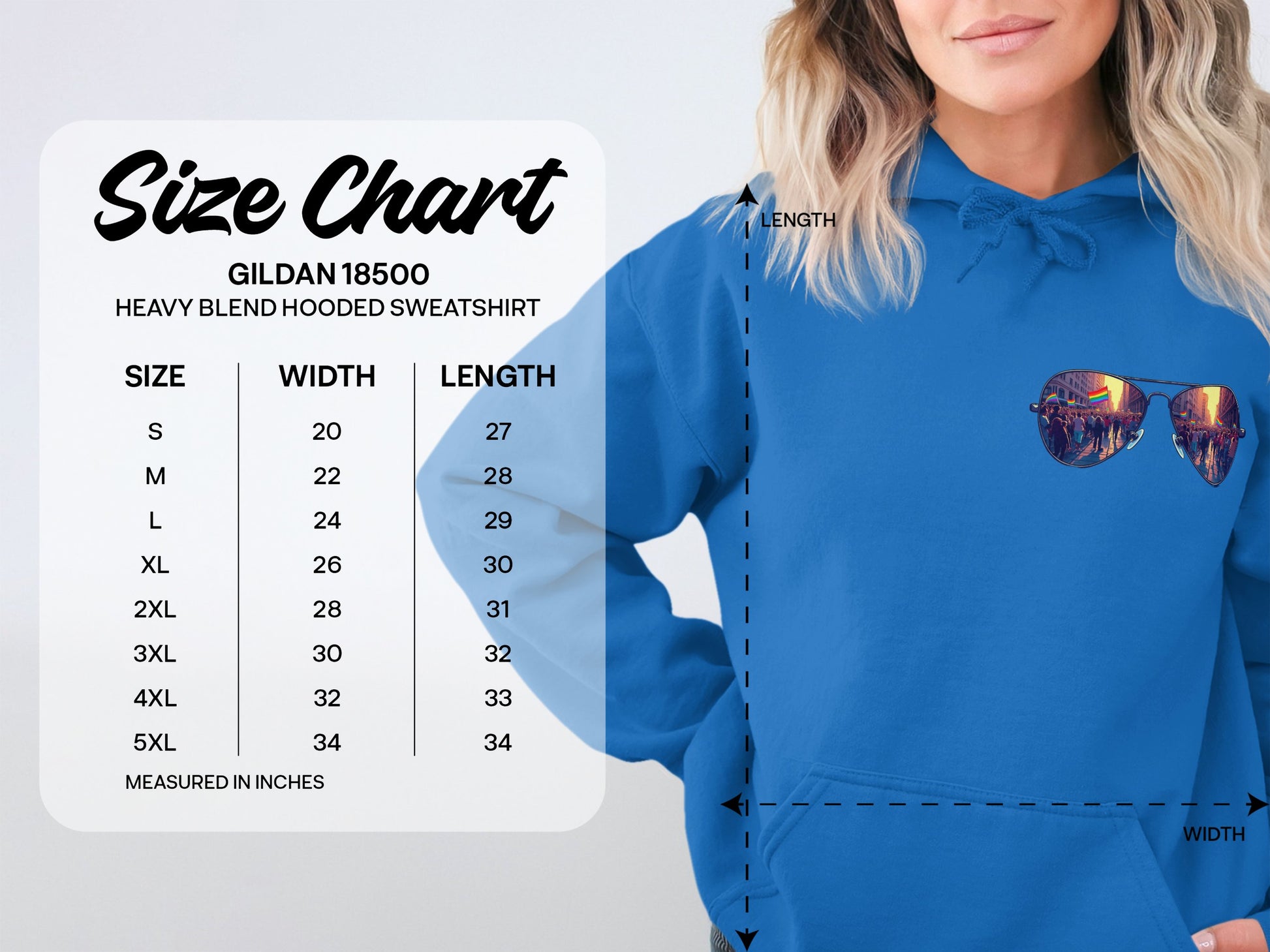 Fashionable Blue Sweatshirt with Sunglasses Design product