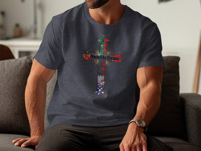 United by Grace Patriotic Cross T-shirt product type