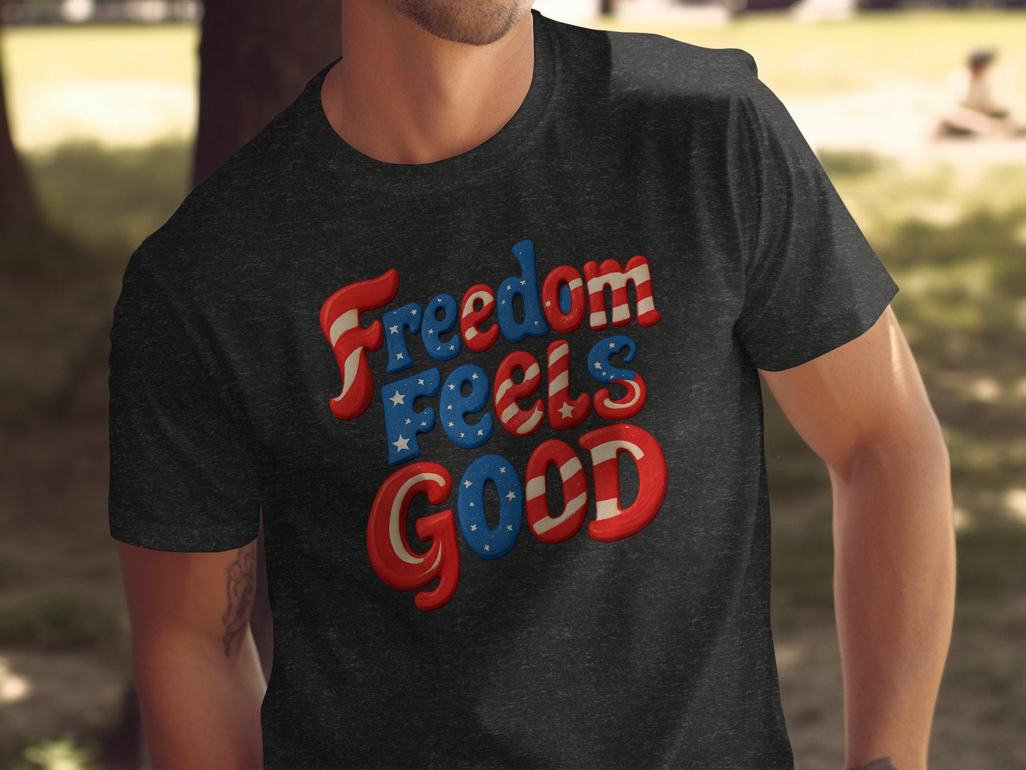 Freedom Feels Good Graphic Tee Shirt product type
