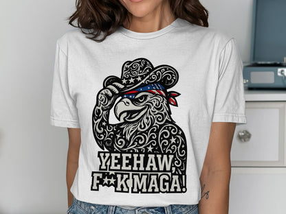 Yeehaw F**k Maga Eagle Cowboy Hat T-shirt product