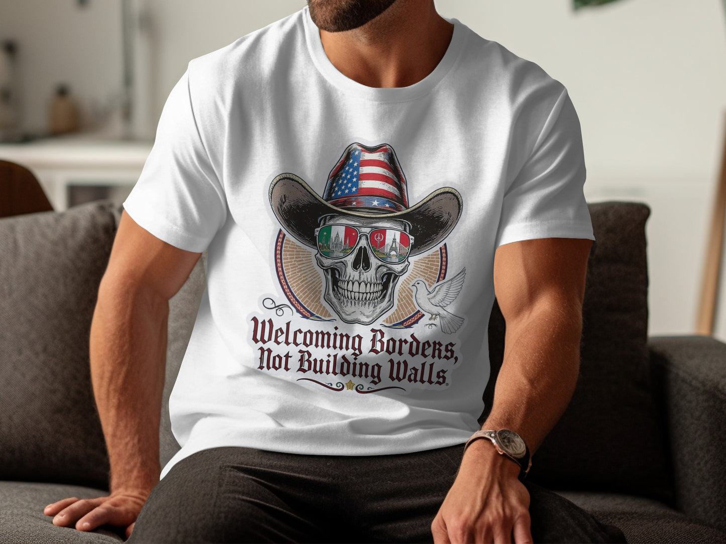 Welcoming Borders Not Building Walls Graphic T-Shirt product