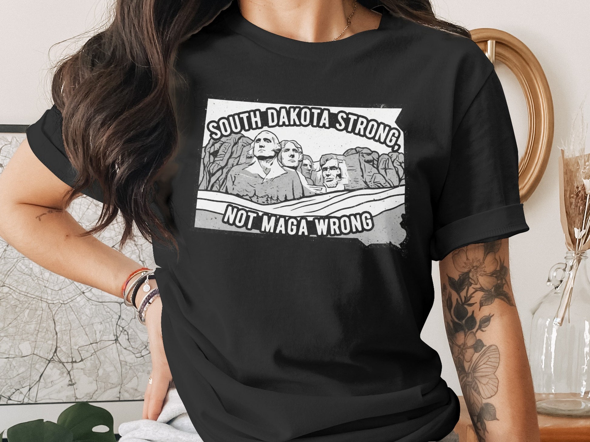 South Dakota Strong Not Maga Wrong T-Shirt Product