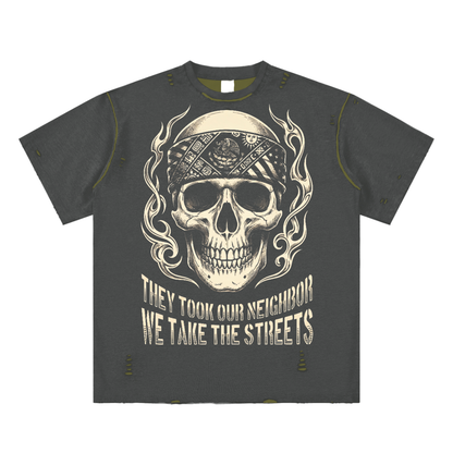 Pro Immigrant Resist Tee Hand-frayed Reversible T-shirt