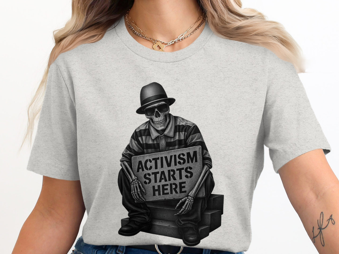 Activism Starts Here Skeleton Printed T-shirt product