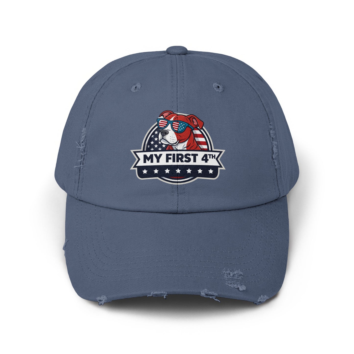 My First 4th Embroidered Distressed Dad Hat product type