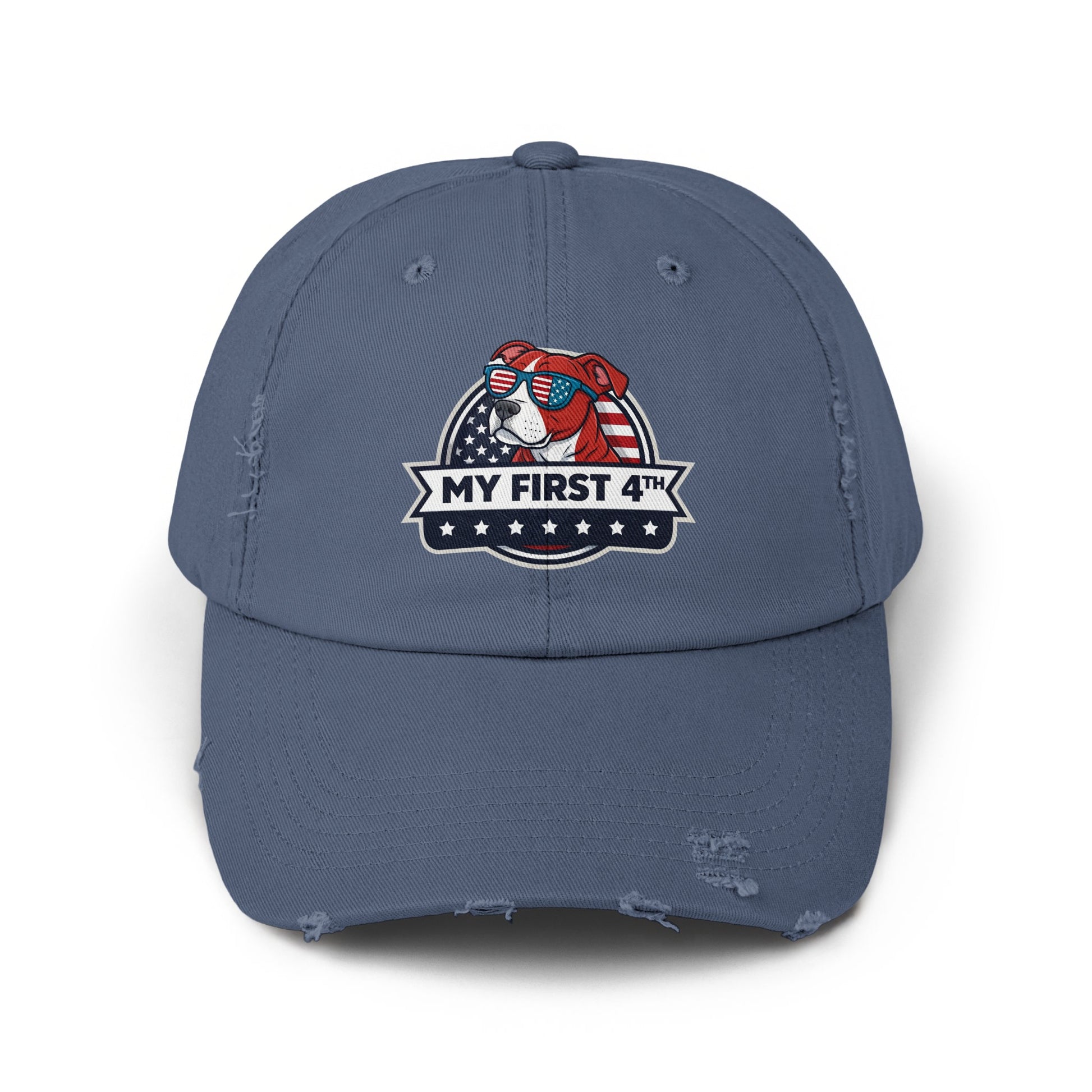 My First 4th Embroidered Distressed Dad Hat product type