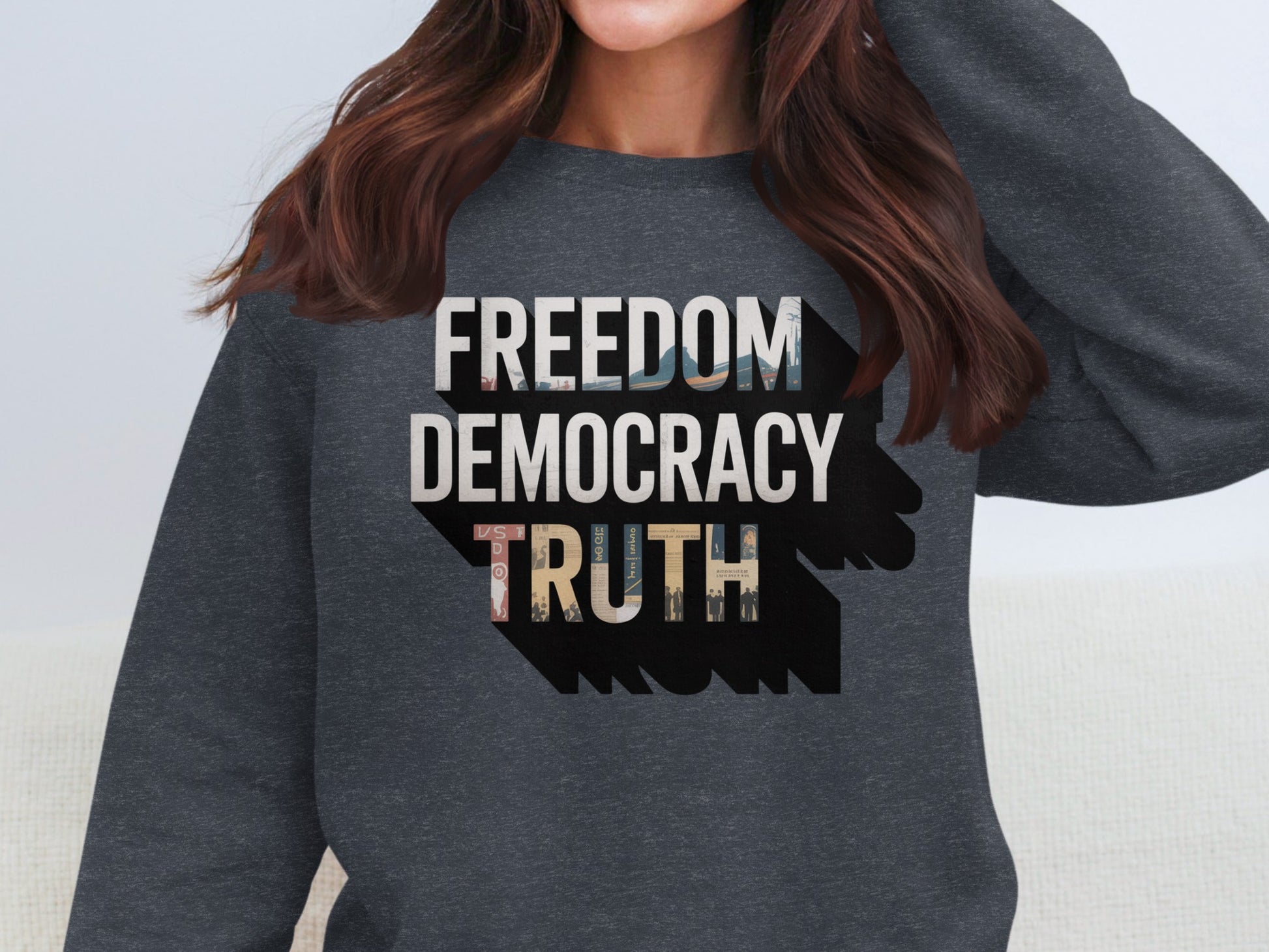 Freedom Democracy Truth Graphic Sweatshirt product