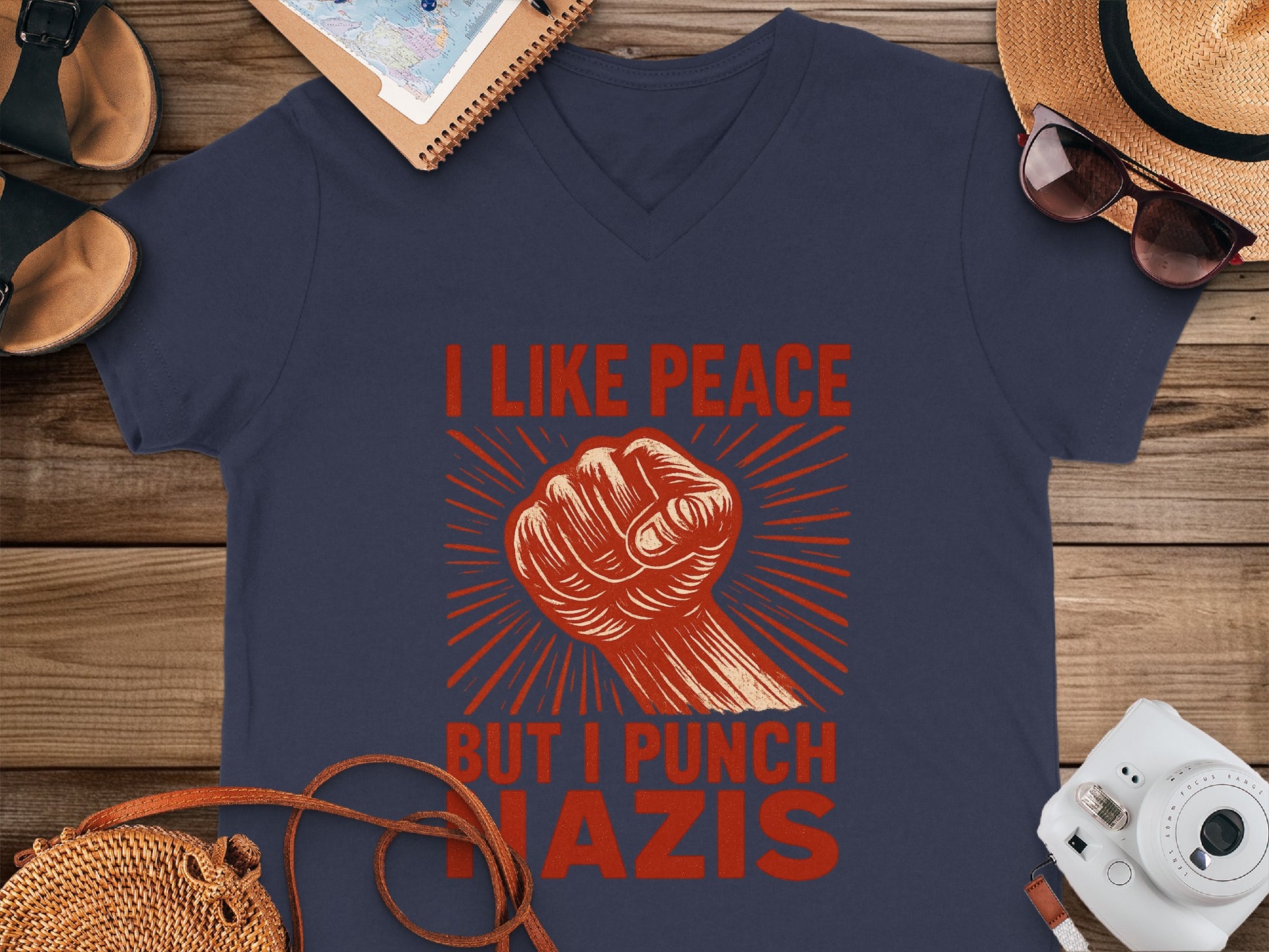 I Like Peace But I Punch Nazis T-shirt