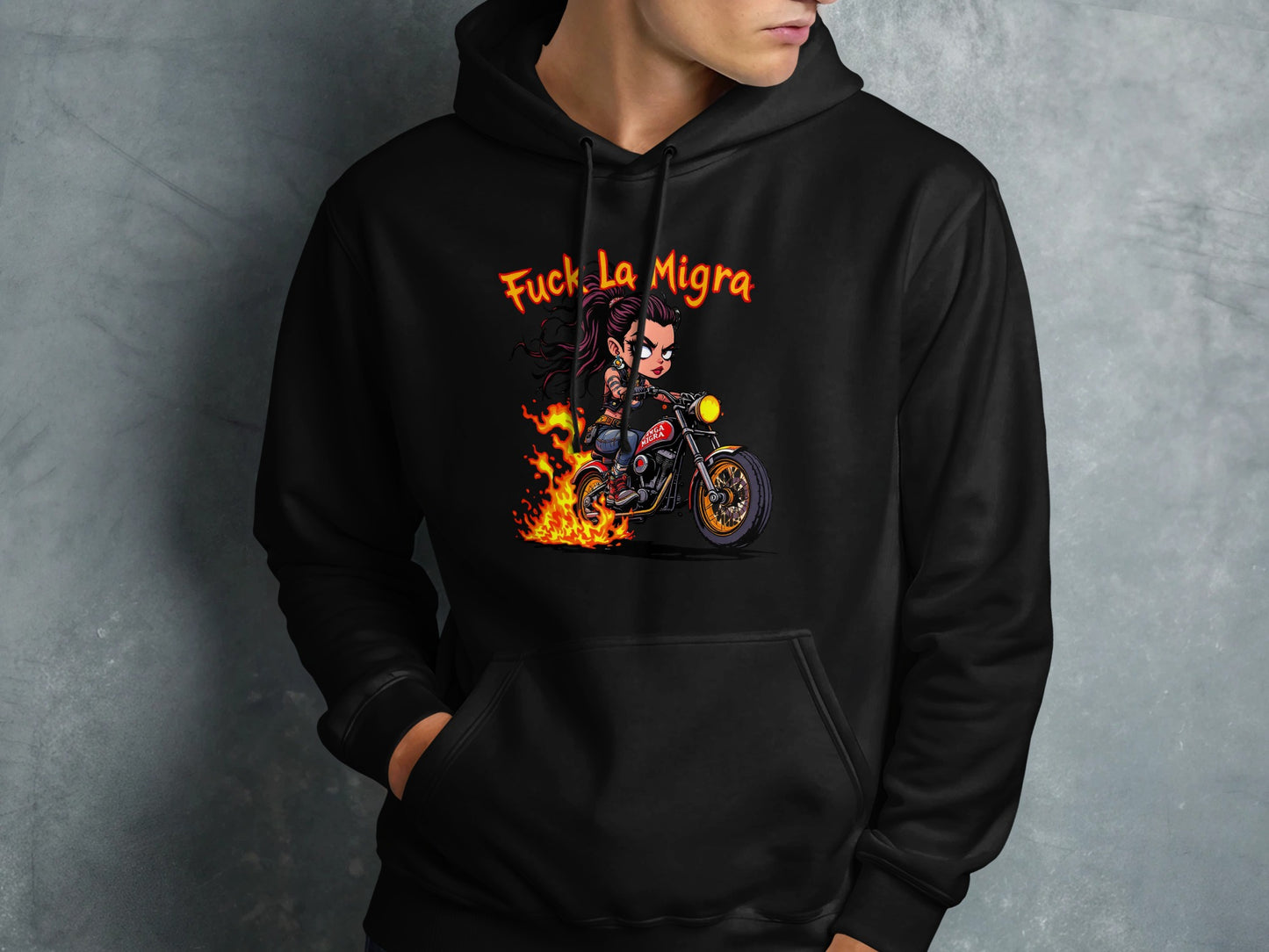 La Migra Flame Biker Hoodie product