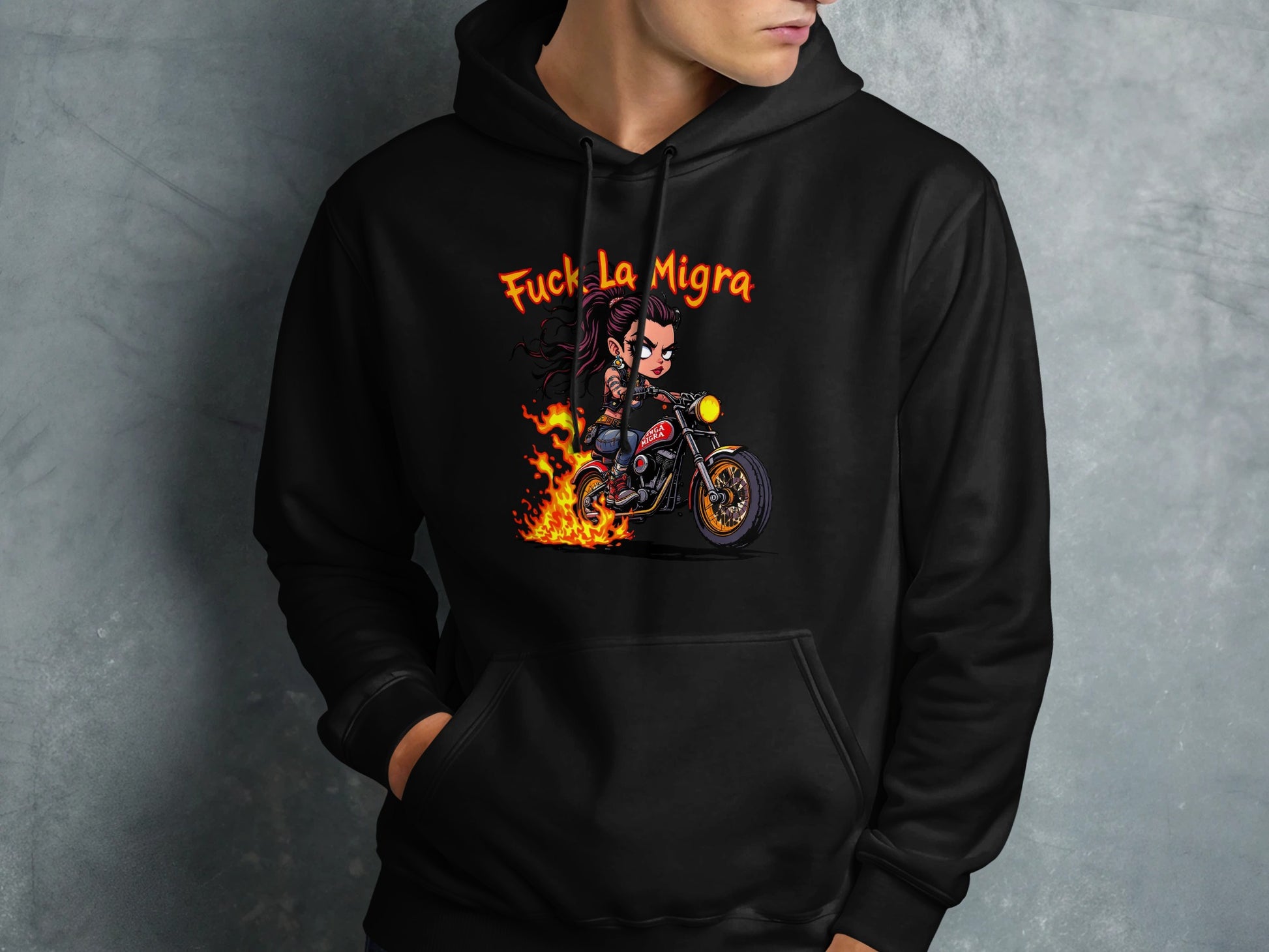 La Migra Flame Biker Hoodie product