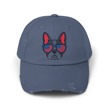 French Bulldog American Flag Distressed Dad Hat product type