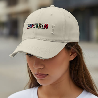 Distressed Beige ANEXIGAN Adjustable Strapback Cap product type