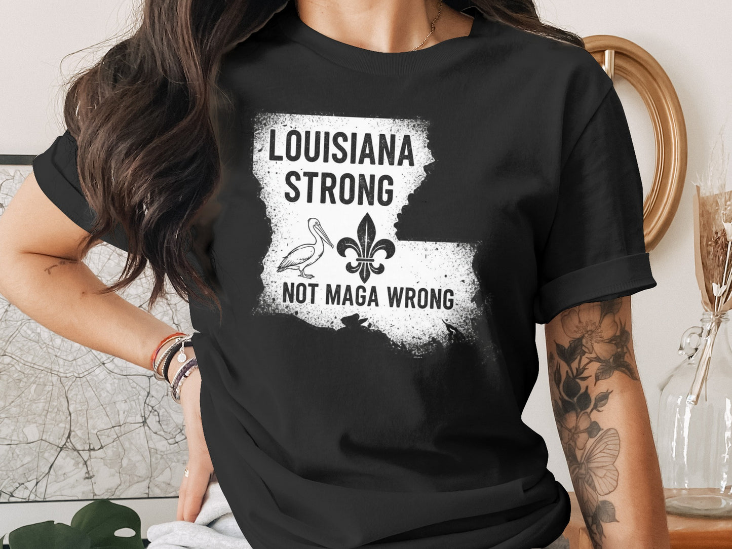 Louisiana Strong Not Maga Wrong Graphic Tee product