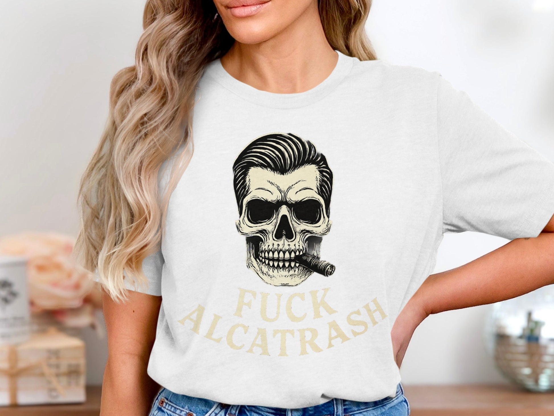Fuck Alcatrash Graphic White T-Shirt product