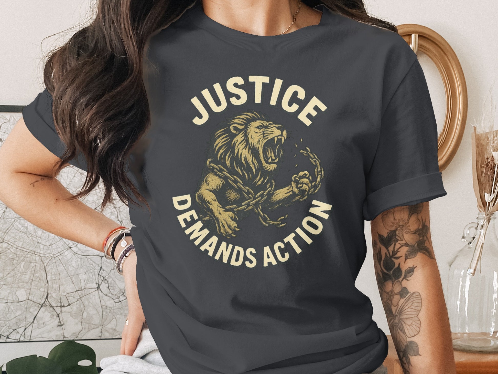 Justice Demands Action Lion Graphic T-Shirt product