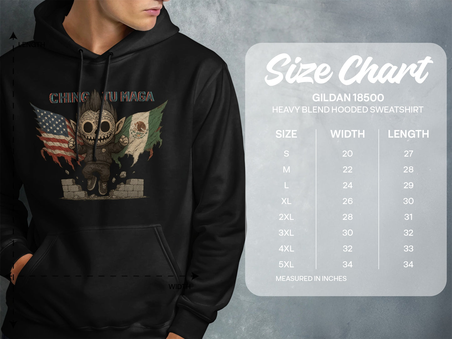 Chingon Tu Maga Graphic Black Hooded Sweatshirt product