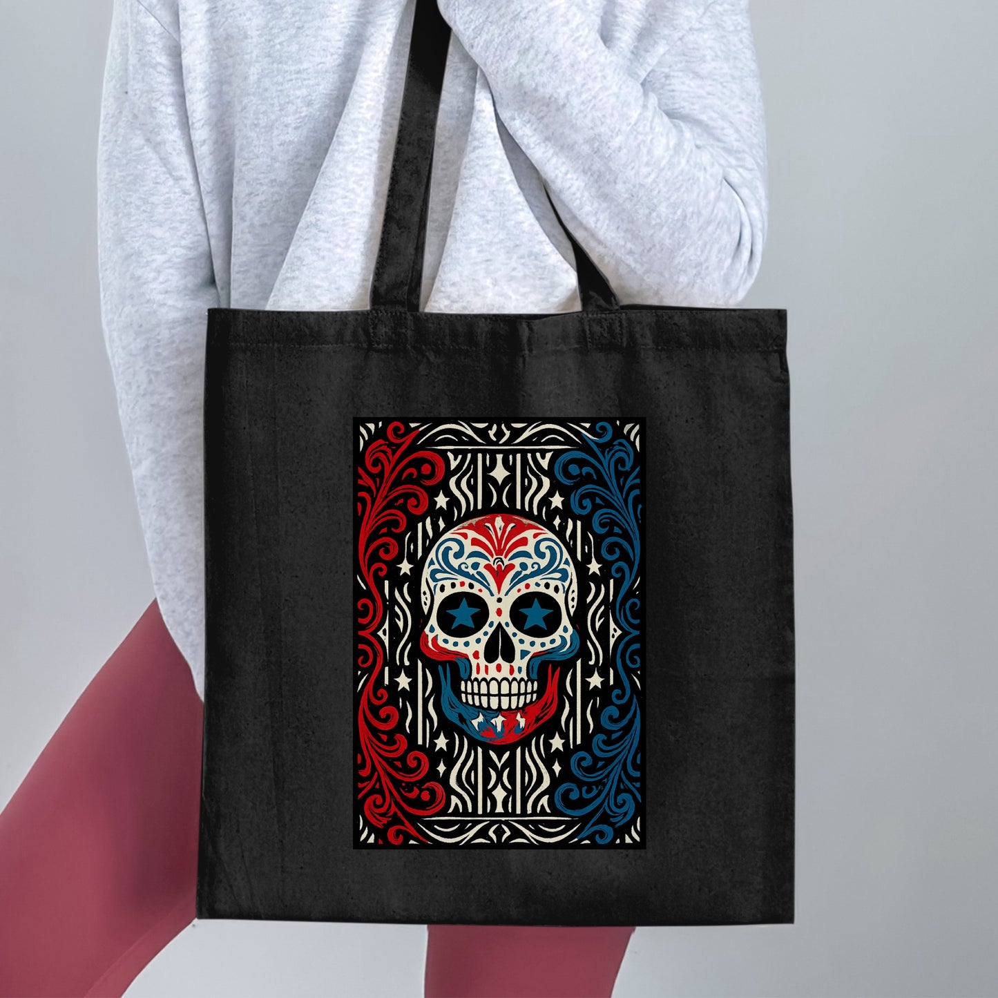 Colorful Skull With Intricate Patterns Tote Bag Product