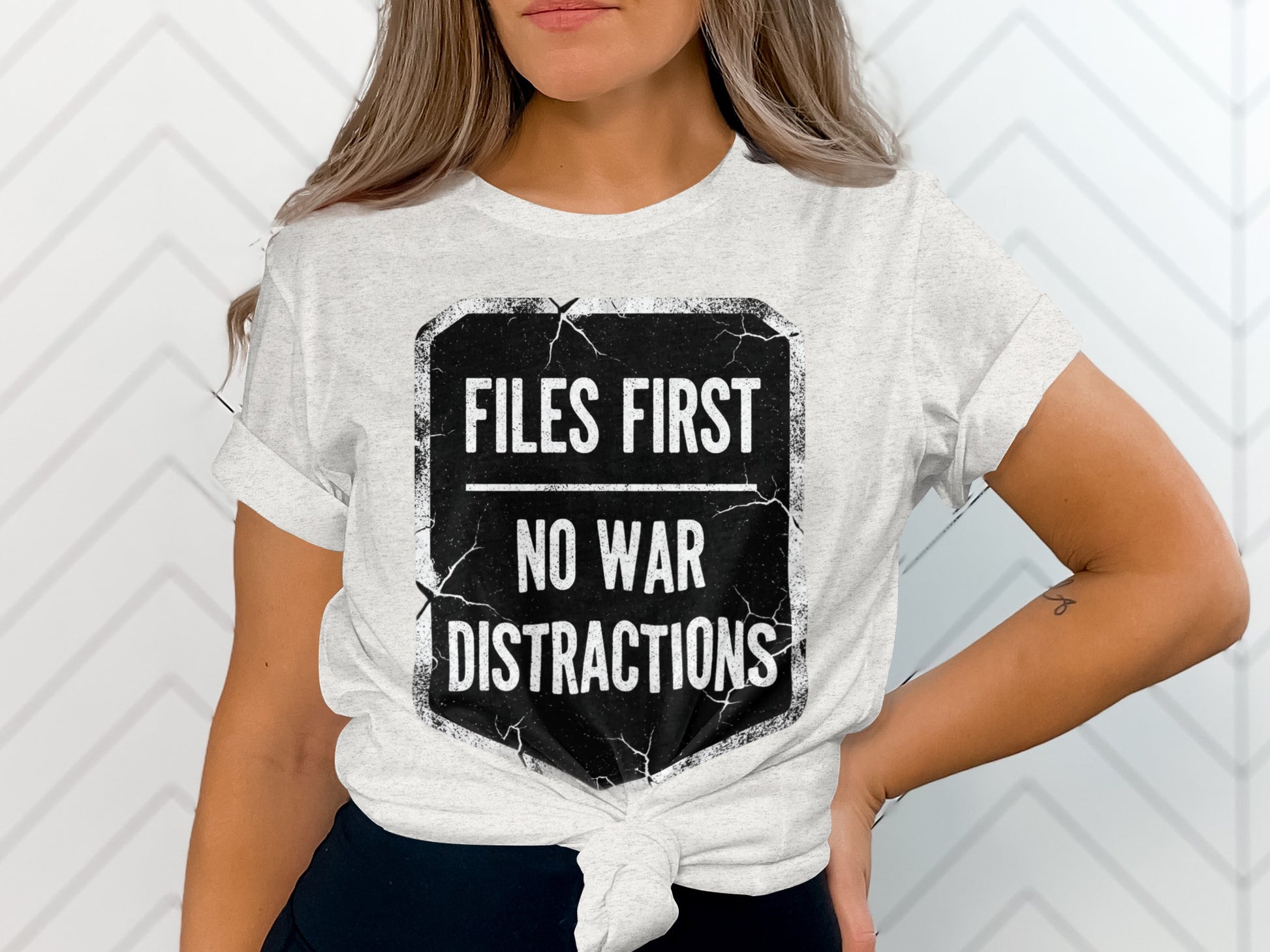 Files First No War Distractions Graphic Tee
